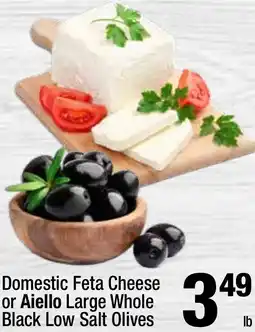 Super King Markets Domestic Feta Cheese or Aiello Large Whole Black Low Salt Olives offer