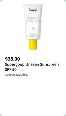 JC Penney Supergoop Unseen Sunscreen SPF 50 offer