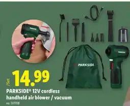 Lidl PARKSIDE 12V cordless handheld air blower/vacuum offer