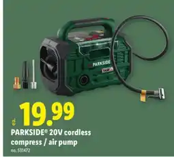 Lidl PARKSIDE 20V cordless compress/air pump offer
