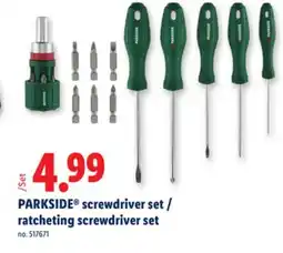 Lidl PARKSIDE screwdriver set/ratcheting screwdriver set offer