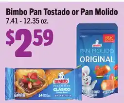 Vallarta Supermarkets Bimbo Pan Tostado or Pan Molido offer