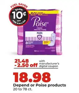 Hy-Vee Depend or Poise products offer