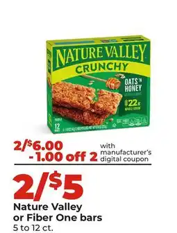 Hy-Vee Nature Valley or Fiber One bars offer