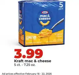 Hy-Vee Kraft mac & cheese offer