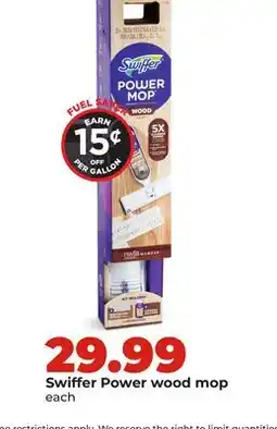 Hy-Vee Swiffer Power wood mop offer