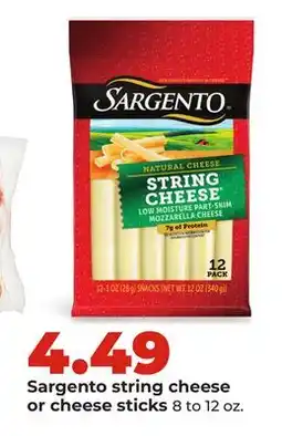 Hy-Vee Sargento string cheese or cheese sticks offer