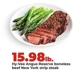 Hy-Vee Hy-Vee Angus Reserve boneless beef New York strip steak offer