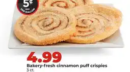 Hy-Vee Bakery-fresh cinnamon puff crispies offer