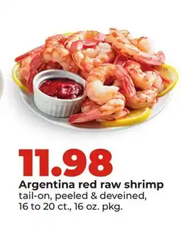Hy-Vee Argentina red raw shrimp offer