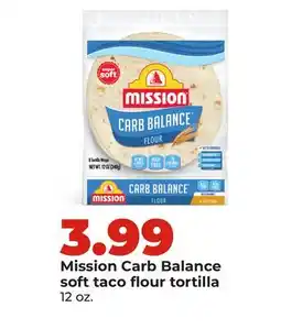 Hy-Vee Mission Carb Balance soft taco flour tortilla offer