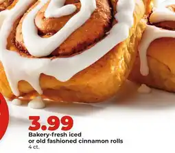 Hy-Vee Bakery-fresh iced or old fashioned cinnamon rolls offer