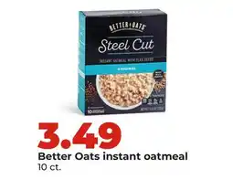 Hy-Vee Better Oats instant oatmeal offer