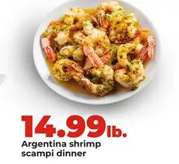 Hy-Vee Argentina shrimp scampi dinner offer