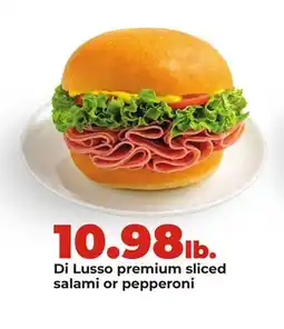 Hy-Vee Di Lusso premium sliced salami or pepperoni offer