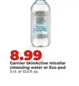 Hy-Vee Garnier SkinActive micellar cleansing water or Eco pad offer