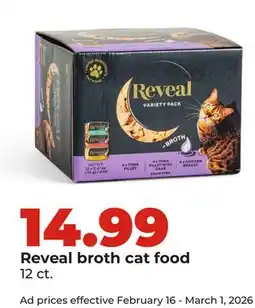 Hy-Vee Reveal broth cat food offer