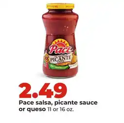 Hy-Vee Pace salsa, picante sauce or queso offer