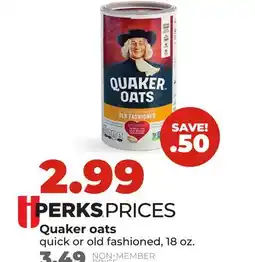 Hy-Vee Quaker oats offer