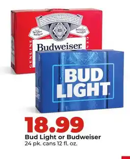 Hy-Vee Bud Light or Budweiser offer