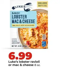 Hy-Vee Luke's lobster ravioli or mac & cheese offer