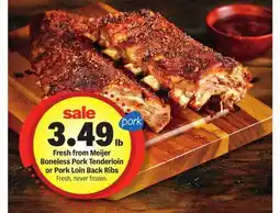 Meijer Meijer Boneless Pork Tenderloin or Pork Loin Back Ribs offer