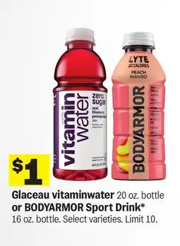 Meijer Glaceau vitaminwater 20 oz. bottle or BODYARMOR Sport Drink* 16 oz. bottle offer
