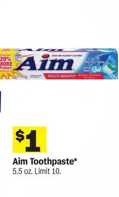 Meijer Aim Toothpaste offer