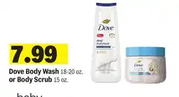 Meijer Dove Body Wash 18-20 oz. or Body Scrub 15 oz offer