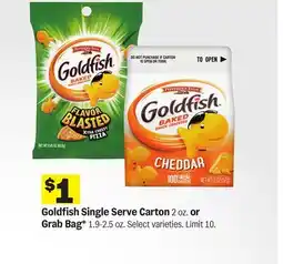 Meijer Goldfish Single Serve Carton 2 oz. or Grab Bag* 1.9-2.5 oz offer