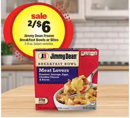 Meijer Jimmy Dean Frozen Breakfast Bowls or Bites offer