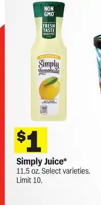 Meijer Simply Juice offer