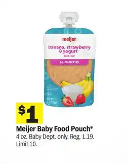 Meijer Meijer Baby Food Pouch offer