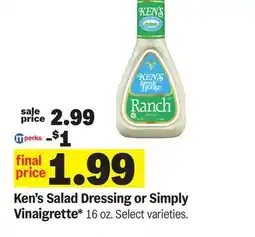Meijer Ken's Salad Dressing or Simply Vinaigrette offer