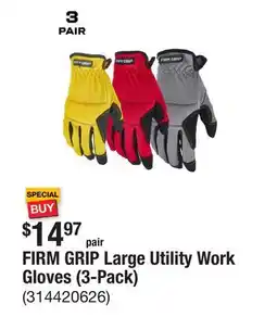 The Home Depot FIRM GRIP Large Utility Work Gloves (3-Pack) offer