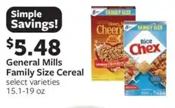Fareway General Mills Family Size Cereal offer