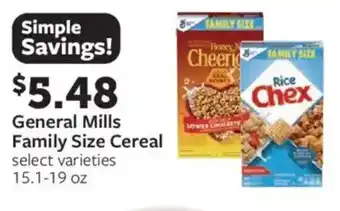 Fareway General Mills Family Size Cereal offer