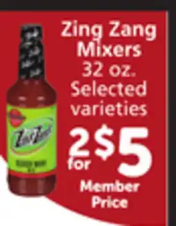 Vons Zing Zang Mixers offer