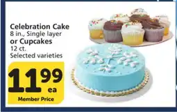 Vons Celebration Cake 8 in., Single layer or Cupcakes 12 ct offer