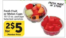 Vons Fresh Fruit or Melon Cups offer