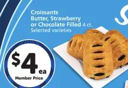 Vons Croissants Butter, Strawberry or Chocolate Filled offer