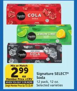 Vons Signature SELECT Soda offer