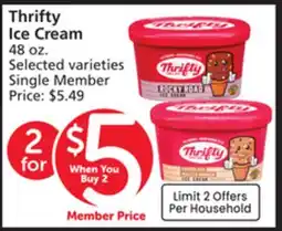 Vons Thrifty Ice Cream offer