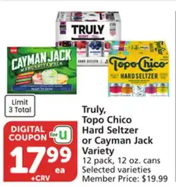 Vons Truly, Topo Chico Hard Seltzer or Cayman Jack Variety offer