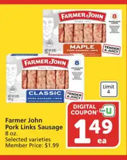 Albertsons Farmer John Pork Links Sausage offer