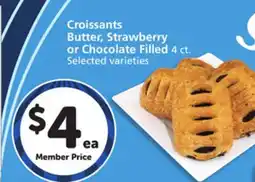 Albertsons Croissants Butter, Strawberry or Chocolate Filled offer