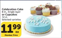 Albertsons Celebration Cake 8 in., Single layer or Cupcakes 12 ct offer