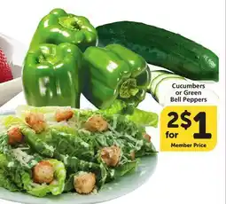 Albertsons Cucumbers or Green Bell Peppers offer