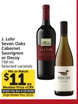 Albertsons J. Lohr Seven Oaks Cabernet Sauvignon or Decoy offer