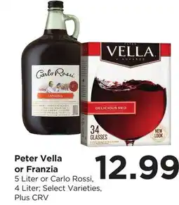 Food 4 Less Peter Vella or Franzia offer